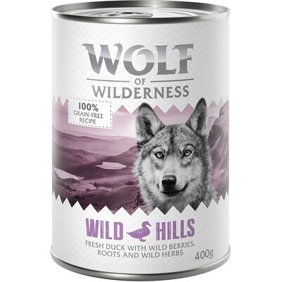 6x400g Wild Hills Eend Wolf of Wilderness Hondenvoer 6x400g Wild Hills Eend Wolf of Wilderness Hondenvoer