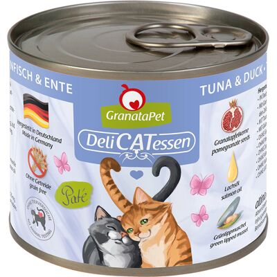 Granatapet 24x200g Spaarpakket Granata Pet DeliCatessen Tonijn & eend Kattenvoer Granatapet 24x200g Spaarpakket Granata Pet DeliCatessen Tonijn & eend Kattenvoer