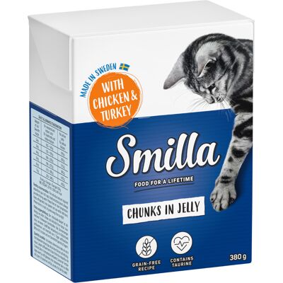 Smilla Hapjes in Saus 24 x 370 en Smilla Hapjes in Gelei 24 x 380 g Kattenvoer - Kip & Kalkoen in Gelei Smilla Hapjes in Saus 24 x 370 en Smilla Hapjes in Gelei 24 x 380 g Kattenvoer - Kip & Kalkoen in Gelei