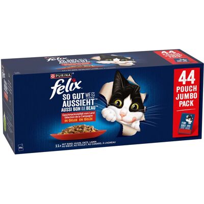 44x85g Vlees Selectie Felix Elke Dag Feest Kattenvoer 44x85g Vlees Selectie Felix Elke Dag Feest Kattenvoer