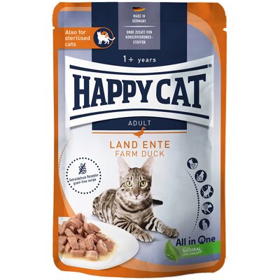 Voordeelpakket Happy Cat Pouch Meat in Sauce 24 x 85 g - Land-Ente (Eend) Voordeelpakket Happy Cat Pouch Meat in Sauce 24 x 85 g - Land-Ente (Eend)
