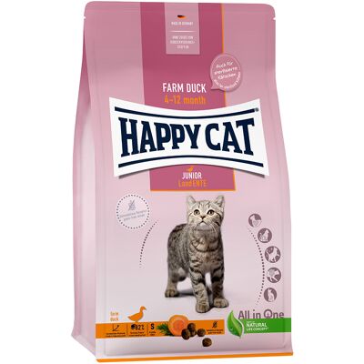 Happy Cat Young Junior Eend Kattenvoer - Dubbelpak: 2 x 1,3 kg Happy Cat Young Junior Eend Kattenvoer - Dubbelpak: 2 x 1,3 kg
