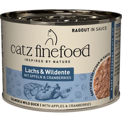 Voordeelpakket catz finefood Ragout 24 x 190 g - Zalm & Wilde Eend Voordeelpakket catz finefood Ragout 24 x 190 g - Zalm & Wilde Eend