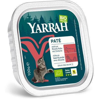 Yarrah BIO Paté 16 x 100 g - Biologisch rundvlees met biologische cichorei Yarrah BIO Paté 16 x 100 g - Biologisch rundvlees met biologische cichorei