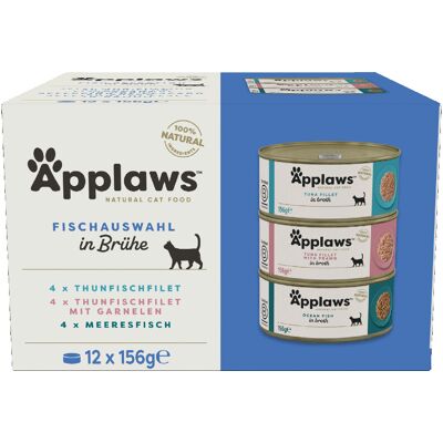 12x156g Applaws Mix Vis in Bouillon Kattenvoer nat 12x156g Applaws Mix Vis in Bouillon Kattenvoer nat