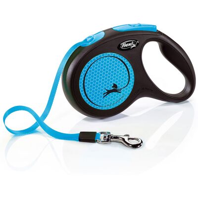 Flexi New Neon Rollijn Tape Blauw, 5m Hond Flexi New Neon Rollijn Tape Blauw, 5m Hond