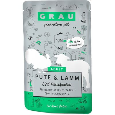 GRAU Adult Graanvrij 16 x 125 g Kattenvoer - Kalkoen & Lam GRAU Adult Graanvrij 16 x 125 g Kattenvoer - Kalkoen & Lam