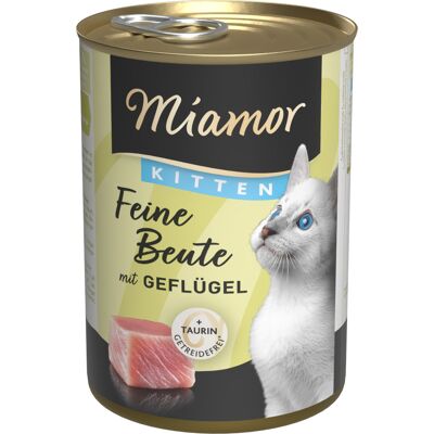 12x400g Feine Beute Gevogelte Miamor Kitten Kattenvoer nat 12x400g Feine Beute Gevogelte Miamor Kitten Kattenvoer nat