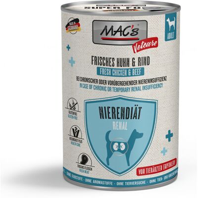6x400g MAC's Dog Vetcare Nierdieet Kip & Rund Hondenvoer nat 6x400g MAC's Dog Vetcare Nierdieet Kip & Rund Hondenvoer nat