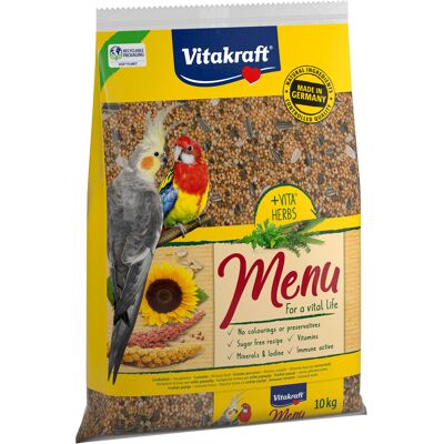 10 kg Vitakraft Menu Grote Parkieten Vogelvoer 10 kg Vitakraft Menu Grote Parkieten Vogelvoer