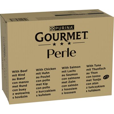 96 x 85 g Rundvlees, Kip, Zalm, Tonijn in Saus Gourmet Perle Kattenvoer 96 x 85 g Rundvlees, Kip, Zalm, Tonijn in Saus Gourmet Perle Kattenvoer
