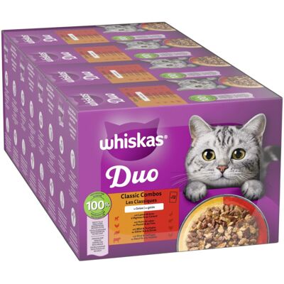 48x85g Duo Classic Combos In Gelei Whiskas Kattenvoer Portiezakjes 48x85g Duo Classic Combos In Gelei Whiskas Kattenvoer Portiezakjes