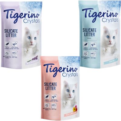3x5L Gemengd Probeerpakket Tigerino Crystals Kattenbakvulling 3x5L Gemengd Probeerpakket Tigerino Crystals Kattenbakvulling