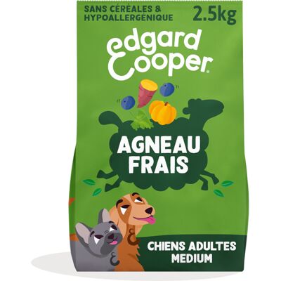 Edgard & Cooper Medium Adult Hond Lam graanvrij - 2,5 kg Edgard & Cooper Medium Adult Hond Lam graanvrij - 2,5 kg