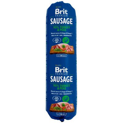Brit Premium Brit Sausage natvoer - Kalkoen & Erwten (12 x 800 g) Brit Premium Brit Sausage natvoer - Kalkoen & Erwten (12 x 800 g)