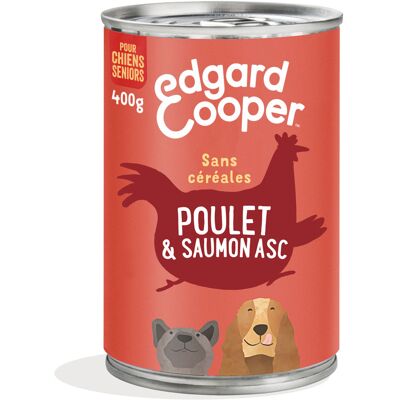 6x 400g Edgard & Cooper Senior graanvrij kip & zalm natvoer voor honden 6x 400g Edgard & Cooper Senior graanvrij kip & zalm natvoer voor honden