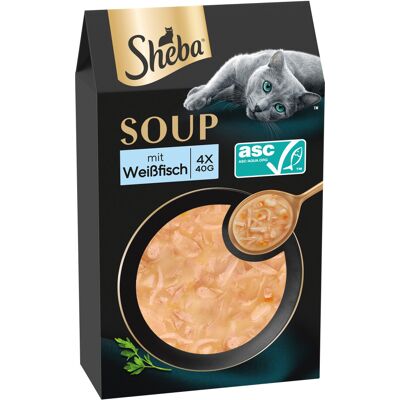 40x 40g Multipack Sheba Classic Soup Verse Zak met Witte Vis Kattenvoer Nat 40x 40g Multipack Sheba Classic Soup Verse Zak met Witte Vis Kattenvoer Nat