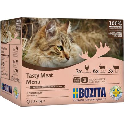 12x85 g Bozita Stukjes in Gelei Pouch Kattenvoer 12x85 g Bozita Stukjes in Gelei Pouch Kattenvoer