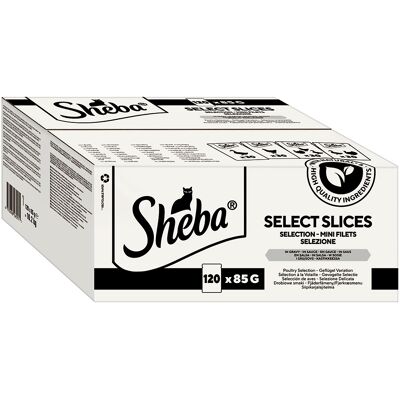 120 x 85 g Sheba Multipack kattenportiezakjes selectie in saus (gevogelte variatie) nat kattenvoer 120 x 85 g Sheba Multipack kattenportiezakjes selectie in saus (gevogelte variatie) nat kattenvoer