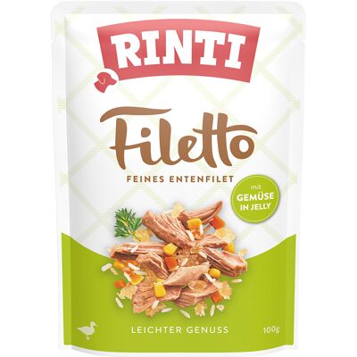 24x 100g RINTI Filetto Pouch in Jelly Eend met groenten nat hondenvoer 24x 100g RINTI Filetto Pouch in Jelly Eend met groenten nat hondenvoer