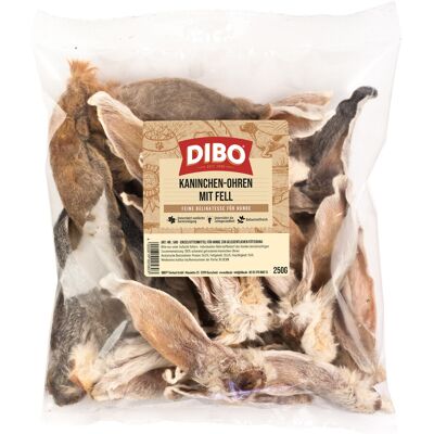Voordeelpakket: 2x250g DIBO konijnenoren met bont hondensnacks Voordeelpakket: 2x250g DIBO konijnenoren met bont hondensnacks