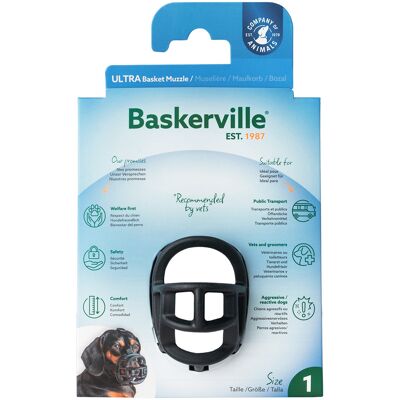 Muilkorf Baskerville Ultra 2.0 - Maat 1: Bijv. Yorkshire Terrier, Malteser Muilkorf Baskerville Ultra 2.0 - Maat 1: Bijv. Yorkshire Terrier, Malteser