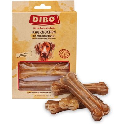 Voordeelpakket: 4x120g DIBO kauwbotten met groenlipmossel hondensnacks Voordeelpakket: 4x120g DIBO kauwbotten met groenlipmossel hondensnacks