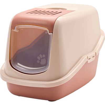 Savic kattenbak Nestor - champagne roze / toscane rood Savic kattenbak Nestor - champagne roze / toscane rood