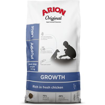 12kg Arion Original Growth Large Breed Kip hondenvoer droog 12kg Arion Original Growth Large Breed Kip hondenvoer droog