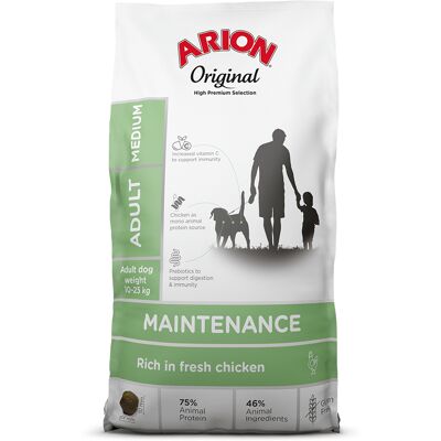 12kg Arion Original Maintenance Medium Breed Kip hondenvoer droog 12kg Arion Original Maintenance Medium Breed Kip hondenvoer droog