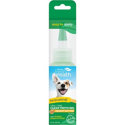 Voordeelpakket: 2x59ml TropiClean Fresh Breath pindakaas tandverzorgingsgel voor honden Voordeelpakket: 2x59ml TropiClean Fresh Breath pindakaas tandverzorgingsgel voor honden