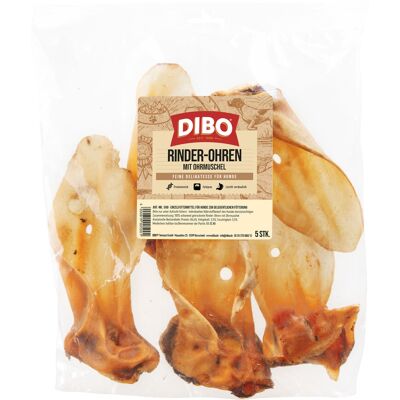 Dubbelpak: 2x350g DIBO runderoren met mossel hondensnacks Dubbelpak: 2x350g DIBO runderoren met mossel hondensnacks