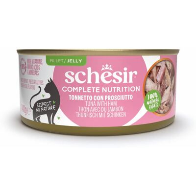 6x140g Tonijn met ham Schesir Complete Nutrition in gelei natvoer voor katten 6x140g Tonijn met ham Schesir Complete Nutrition in gelei natvoer voor katten