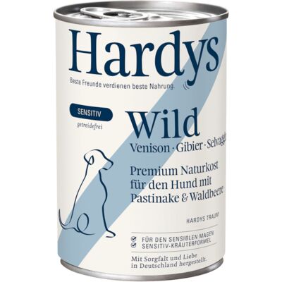 6x400g Hardys Senistive Wild natvoer voor honden 6x400g Hardys Senistive Wild natvoer voor honden