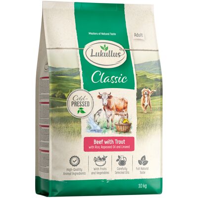 Lukullus Koudgeperste Rund & Forel - 10 kg: nieuw Receptuur Lukullus Koudgeperste Rund & Forel - 10 kg: nieuw Receptuur