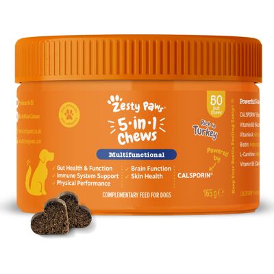 10% korting! Zesty Paws hondensnack - 5-in-1 Chews Kalkoen 50 Kauwtabletten 10% korting! Zesty Paws hondensnack - 5-in-1 Chews Kalkoen 50 Kauwtabletten