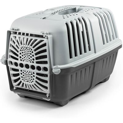 Lionto transportbox van kunststof, antraciet 31,5x48x33cm hond Lionto transportbox van kunststof, antraciet 31,5x48x33cm hond