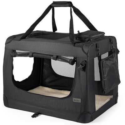 Lionto honden transportbox van textiel, zwart 61x90x65cm Lionto honden transportbox van textiel, zwart 61x90x65cm