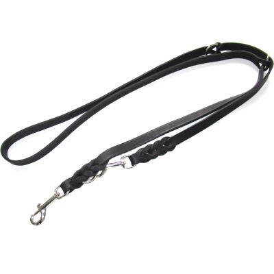 Heimlijn met gevlochten karabijnhaak, zwart 220cm lang, 18mm breed hond Heimlijn met gevlochten karabijnhaak, zwart 220cm lang, 18mm breed hond