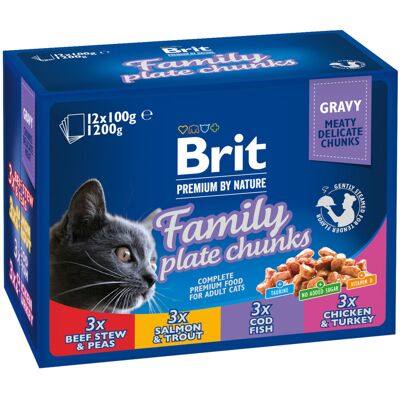 12x100g Family Plate Brit Premium Cat natvoer voor katten 12x100g Family Plate Brit Premium Cat natvoer voor katten