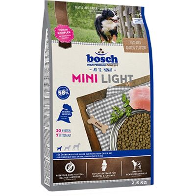 Dubbelpak: bosch Light / Sensitive Hondenvoer - Mini Light (2 x 2,5 kg) Dubbelpak: bosch Light / Sensitive Hondenvoer - Mini Light (2 x 2,5 kg)