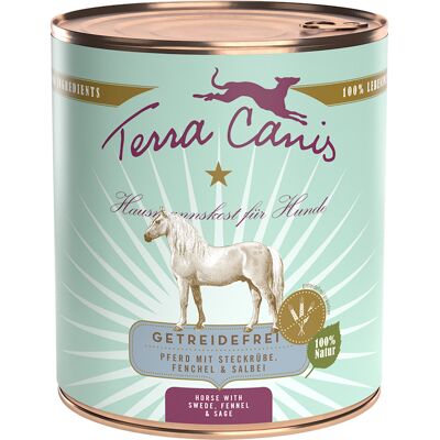 6x800g Graanvrij Paard met Koolraap, Venkel & Salie Terra Canis Hondenvoer 6x800g Graanvrij Paard met Koolraap, Venkel & Salie Terra Canis Hondenvoer