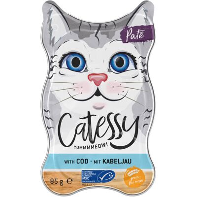 36x85g Patéschaaltjes met Kabeljauw Catessy Kattenvoer 36x85g Patéschaaltjes met Kabeljauw Catessy Kattenvoer