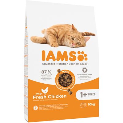 10kg Iams Cat Adult Rijk aan Kip Kattenvoer 10kg Iams Cat Adult Rijk aan Kip Kattenvoer