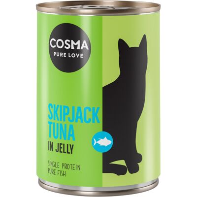 6x400g Skipjack Tonijn in Gelei Cosma Original Kattenvoer 6x400g Skipjack Tonijn in Gelei Cosma Original Kattenvoer