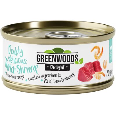 Greenwoods Delight tonijn met garnalen 24 x 70 g Greenwoods Delight tonijn met garnalen 24 x 70 g
