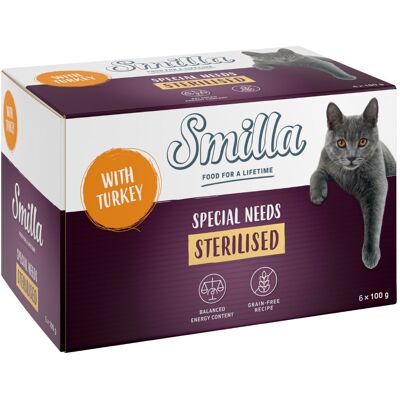 24x100g Puur Kalkoen Smilla Sterilised Kattenvoer nat 24x100g Puur Kalkoen Smilla Sterilised Kattenvoer nat