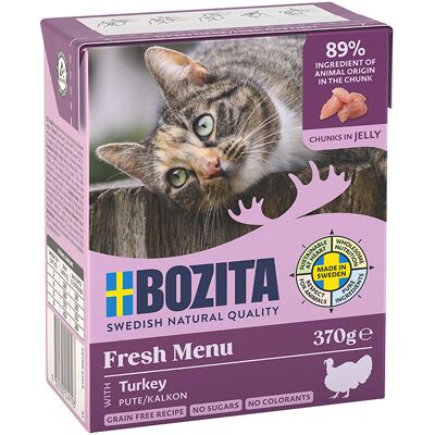 24x370g Stukjes in Gelei met Kalkoen Bozita Kattenvoer 24x370g Stukjes in Gelei met Kalkoen Bozita Kattenvoer