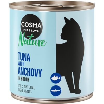 6x280g Nature Tonijn met hele Ansjovis Cosma Kattenvoer 6x280g Nature Tonijn met hele Ansjovis Cosma Kattenvoer