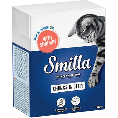 Smilla Hapjes in Saus 24 x 370 en Smilla Hapjes in Gelei 24 x 380 g Kattenvoer - Garnalen in Gelei Smilla Hapjes in Saus 24 x 370 en Smilla Hapjes in Gelei 24 x 380 g Kattenvoer - Garnalen in Gelei